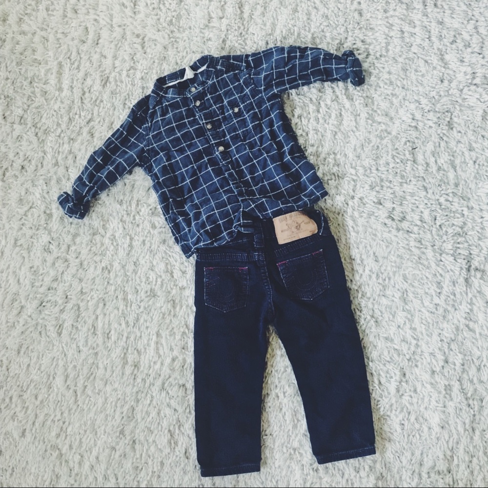 True Religion Jeans and Shirt for toddlers